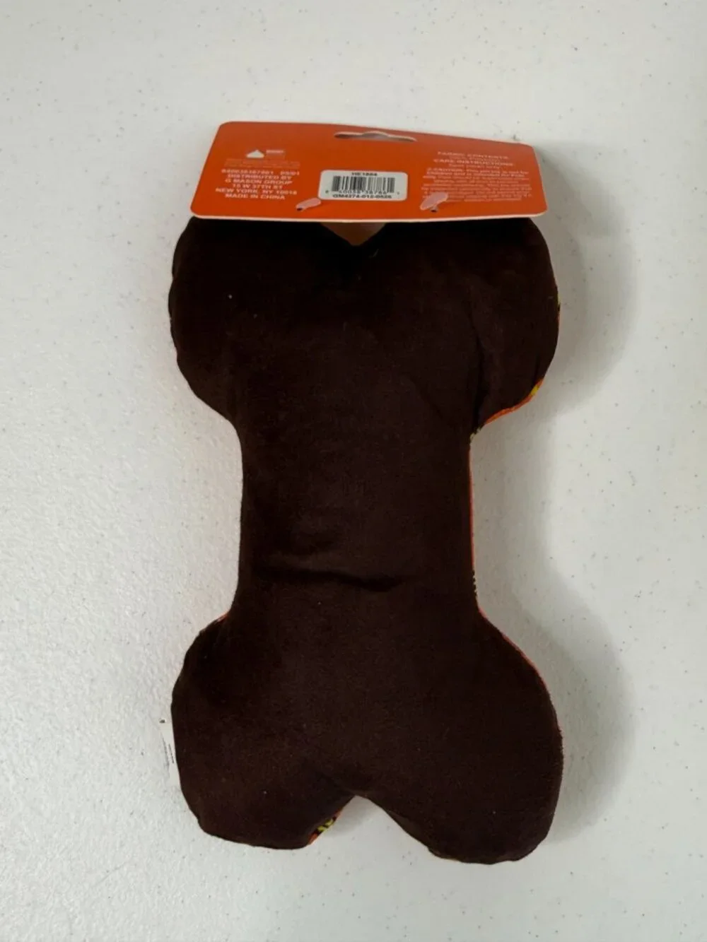 Reese's Plush Bone Dog Toy Squeaker Candy Print New